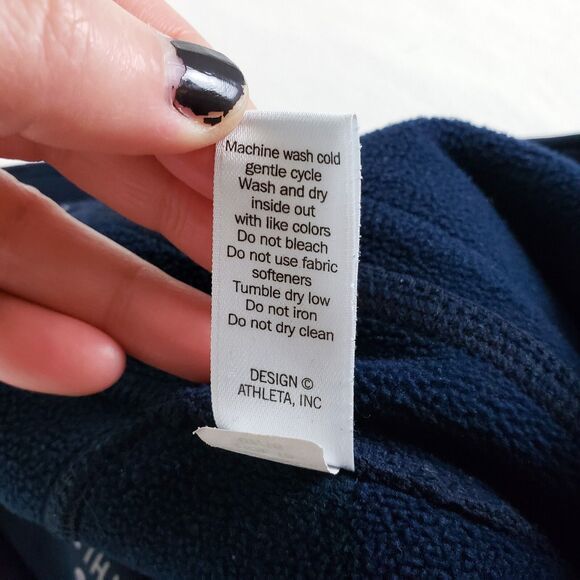 Athleta Polartec Running Tights Womens S Navy Blue Reflective Winter Hiking - Picture 11 of 12